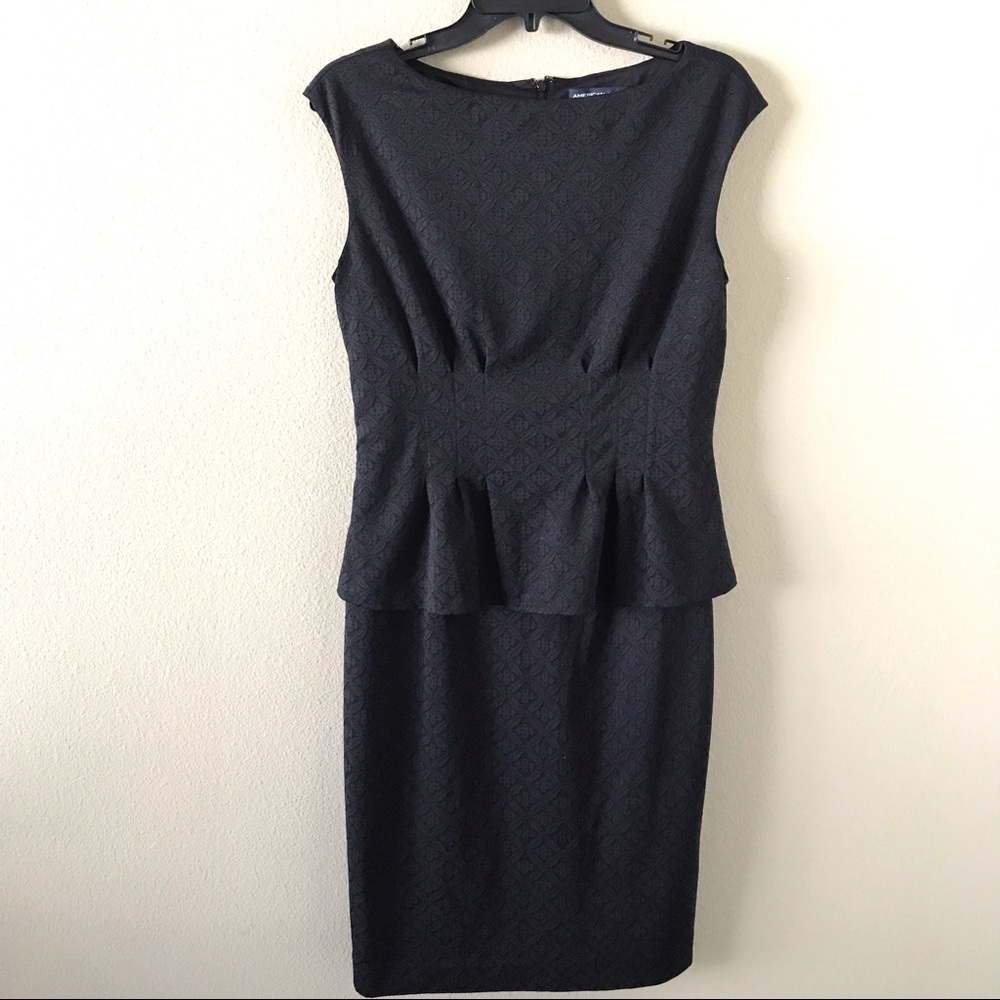 Macy’s American Living Peplum Black Dress Size 8
